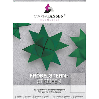 Marpa Jansen | Papierstreifen für Weihnachtssterne Fröbelsterne 130g/m² Tonzeichenpapier mit Bastelanleitung - Racher