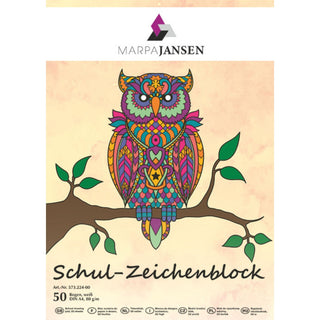 Marpa Jansen | Schul-Zeichenblock weiss A4, 120 g/m2 - Racher