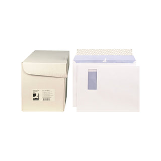 Q-Connect | Couvert C4 - Briefumschläge mit Fenster, 120 g/m2, hochweiss, haftklebend - Racher