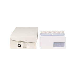 Q-Connect | Couvert C6/5 - Briefumschläge mit Fenster rechts, 100 g/m2, hochweiss, haftklebend - Racher