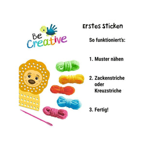 Ravensburger | BeCreative Erstes Sticken - Tierschablonen und Wollfäden zum Sticken lernen, für Kinder ab 4 Jahren - Racher