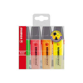 STABILO | BOSS Original Textmarker Set - 4er Etui, 2-5 mm - Racher