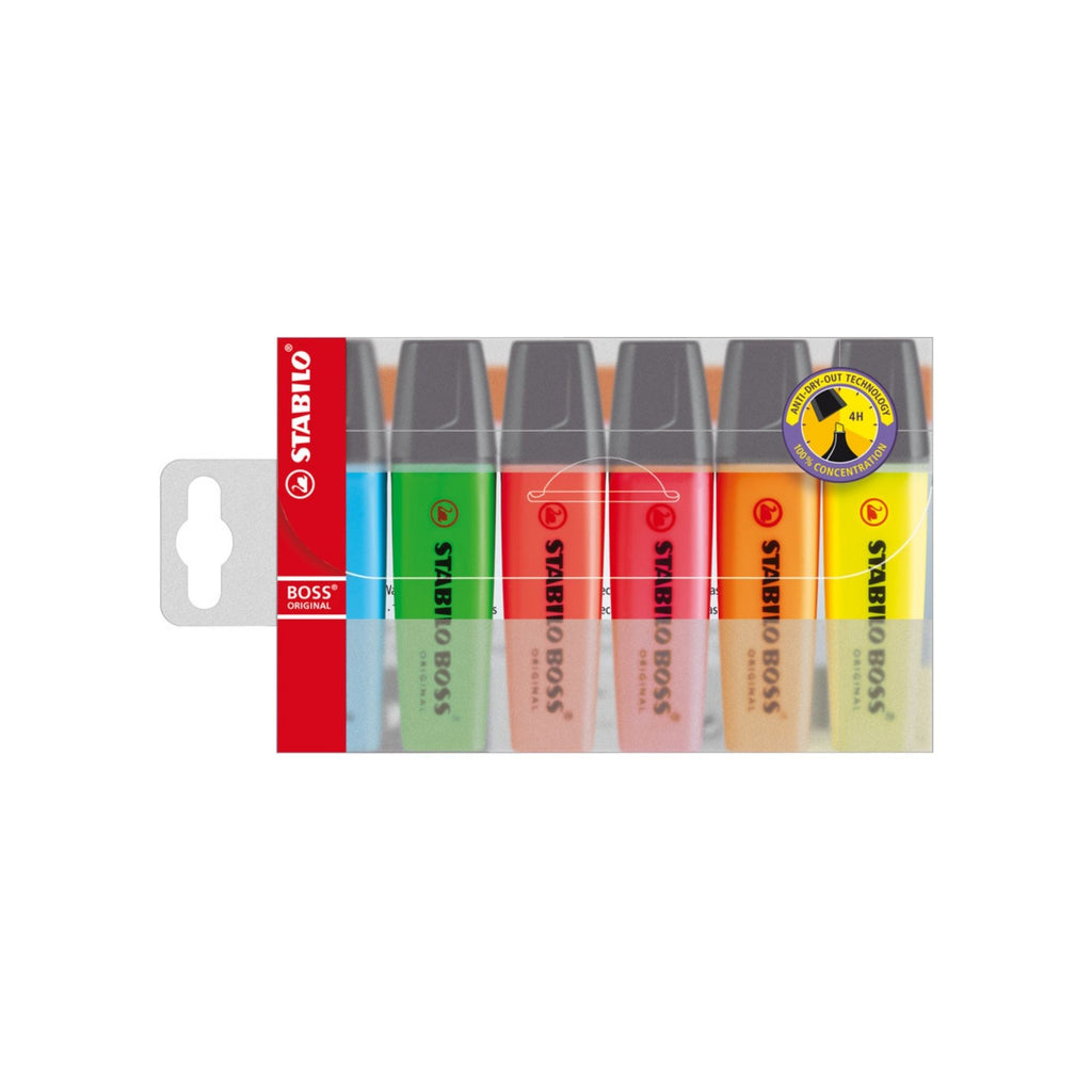 STABILO | BOSS Original Textmarker Set - 6er Etui, 2-5 mm – Racher