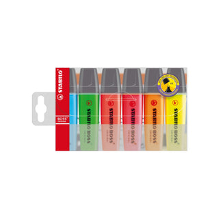 STABILO | BOSS Original Textmarker Set - 6er Etui, 2-5 mm - Racher
