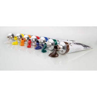 Schmincke | AKADEMIE Holzset mit 12 x 60ml Tuben und 1 Pinsel - Racher