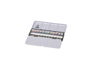 Schmincke | Akademie Aquarell Kompakter Metallkasten 12 x 1/2 Näpfchen - Racher