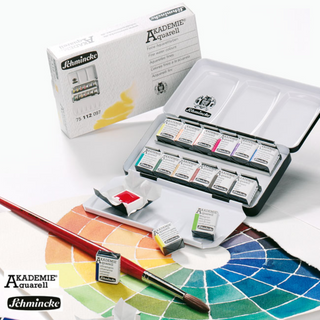 Schmincke | Akademie Aquarell Metallkasten 12 x 1/1 Näpfchen - Racher