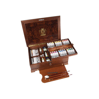 Schmincke | Mussini Edelholztruhe - 37x35ml hochwertige Ölfarben mit umfassendem Zubehör - Racher