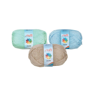 Stafil | Schulwolle Strick- & Häkelwolle 50g 12er Set Pastellfarben - Racher