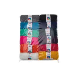 Stafil | Schulwolle Strick- & Häkelwolle 50g 12er Set Standardfarben - Racher