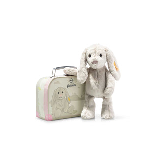 Steiff | Hoppie Hase Plüschtier im Koffer hellgrau 26cm - Racher