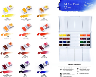 WHITE NIGHTS | Aquarell Kunststoffkasten mit 24 Näpfchen - Racher