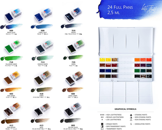 WHITE NIGHTS | Aquarell Kunststoffkasten mit 24 Näpfchen - Racher