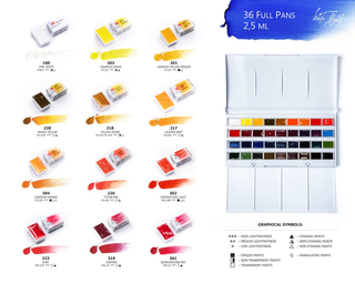 WHITE NIGHTS | Aquarell Kunststoffkasten mit 36 Näpfchen - Racher