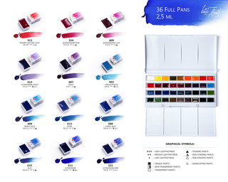 WHITE NIGHTS | Aquarell Kunststoffkasten mit 36 Näpfchen - Racher