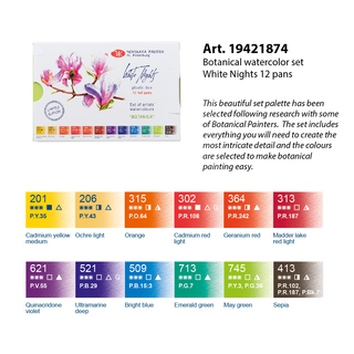 WHITE NIGHTS | Künstler Aquarellfarbe-Set Botanica - Racher