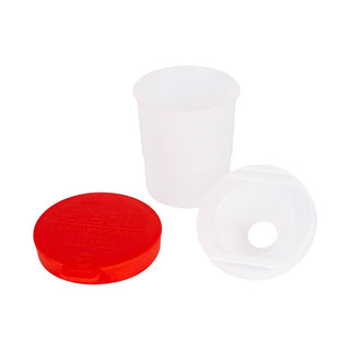 Creall | Farbbecher mit Deckel & Umfallschutz Einzeln & 6-Set Transparenter Kunststoffbecher, kippsicher, ideal für Tempera & Aquarell
