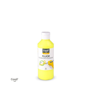 Creall | Fluor Plakatfarbe Fluoreszierend 250ml Wasserbasiert, neon-leuchtstark, hohe Deckkraft, misch- & wasserverdünnbar