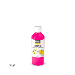 Creall | Fluor Plakatfarbe Fluoreszierend 250ml Wasserbasiert, neon-leuchtstark, hohe Deckkraft, misch- & wasserverdünnbar