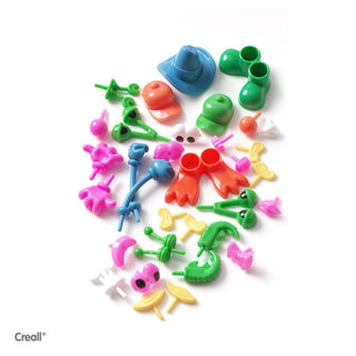 Creall | Modelling Funny Characters Lustige Körperteile Plastik-Steckteile für Knete und Modelliermasse, Abwaschbar