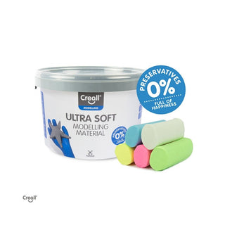 Creall | Modelling Ultra Soft Ultraweiche Knete (Pastell) Knetmasse Glutenfrei & Wiederverwendbar, trocknet nicht aus