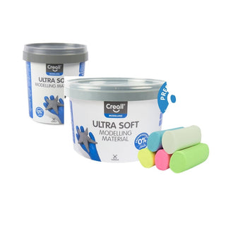 Creall | Modelling Ultra Soft Ultraweiche Knete (Pastell) Knetmasse Glutenfrei & Wiederverwendbar, trocknet nicht aus