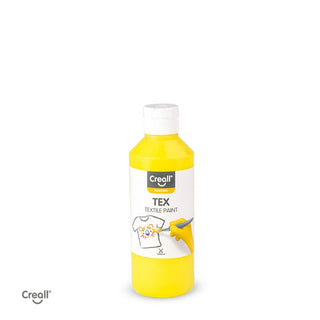 Creall | Tex Stoffmalfarbe 250ml Flasche Gebrauchsfertig, Lichtecht & waschbar bis 30 °C, für Natur- & Synthetikstoffe