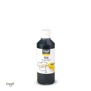 Creall | Tex Stoffmalfarbe 250ml Flasche Gebrauchsfertig, Lichtecht & waschbar bis 30 °C, für Natur- & Synthetikstoffe