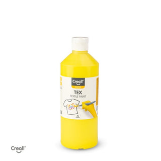 Creall | Tex Stoffmalfarbe 500ml Flasche Gebrauchsfertig, Lichtecht & waschbar bis 30 °C, für Natur- & Synthetikstoffe