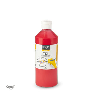 Creall | Tex Stoffmalfarbe 500ml Flasche Gebrauchsfertig, Lichtecht & waschbar bis 30 °C, für Natur- & Synthetikstoffe