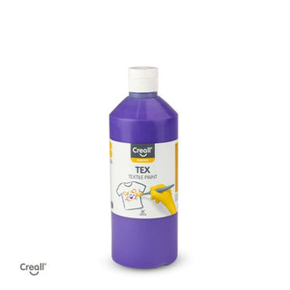 Creall | Tex Stoffmalfarbe 500ml Flasche Gebrauchsfertig, Lichtecht & waschbar bis 30 °C, für Natur- & Synthetikstoffe
