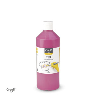 Creall | Tex Stoffmalfarbe 500ml Flasche Gebrauchsfertig, Lichtecht & waschbar bis 30 °C, für Natur- & Synthetikstoffe