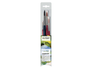 da Vinci | COSMOTOP Aquarell Pinsel-Set 4-Set Flach und Rund Aquarellmalerei - Racher