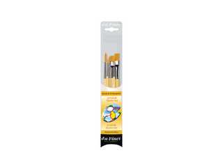 da Vinci | JUNIOR Starter Set Malpinsel-Set 6er Set Synthetik, ideal für Schule & Hobby - Racher