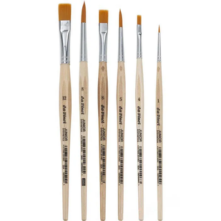 da Vinci | JUNIOR Starter Set Malpinsel-Set 6er Set Synthetik, ideal für Schule & Hobby - Racher