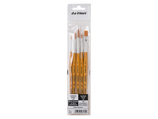 da Vinci | UNIVERSAL Synthetik Pinsel 5-Set für Aquarellmalerei, Seidenmalerei - Racher