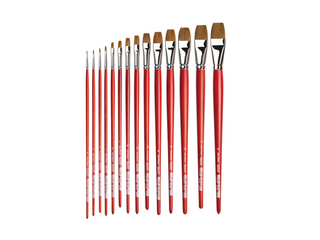 da Vinci | Ölmalpinsel Flach Echthaar Öl Acryl für Flächen & Kanten - Racher