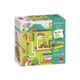 Goula | Hamster 1 bis 10 – Lernspiel ab 3 Jahren, für 2-4 Spieler, Zahlen- und Legespiel aus Holz