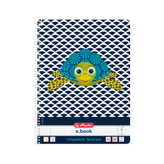 HERLITZ | Spiralbuch Turtle Notizbuch A4 kariert mit Schildkröte