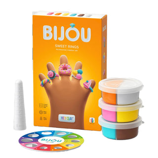 Hey Clay | Knetmasse Bijou Süsse Ringe 3 Dosen Selbsttrocknende Knete