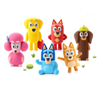 Hey Clay | Knetmasse Bluey & Freunde 15 Dosen Selbsttrocknende Knete