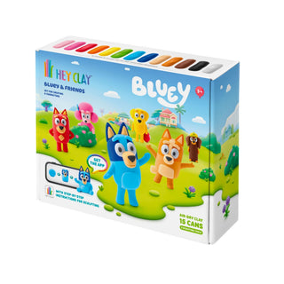 Hey Clay | Knetmasse Bluey & Freunde 15 Dosen Selbsttrocknende Knete