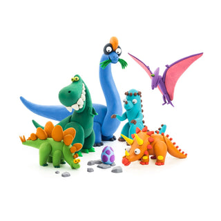 Hey Clay | Knetmasse Dinos 15 Dosen Selbsttrocknende Knete