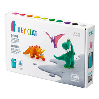 Hey Clay | Knetmasse Dinos 6 Dosen Selbsttrocknende Knete