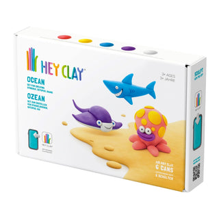 Hey Clay | Knetmasse Ozean 6 Dosen Selbsttrocknende Knete