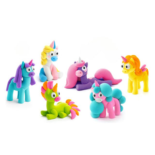 Hey Clay | Knetmasse Regenbogen Einhörner 15 Dosen Selbsttrocknende Knete