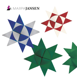 Marpa Jansen | Papierstreifen für Weihnachtssterne Fröbelsterne 130g/m² Tonzeichenpapier mit Bastelanleitung