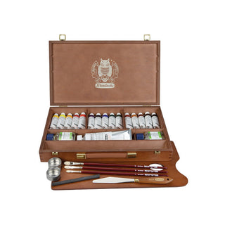 Schmincke | Mussini Holzkasten - 15x35ml hochwertige Ölfarben mit Zubehör