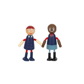small foot | Biegepuppen-Familie mit Rollstuhl 6 Holzfiguren - Racher