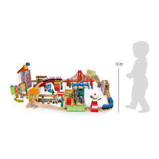 small foot | Holzeisenbahn Hafen Eisenbahn-Spielset mit Zubehör - Racher